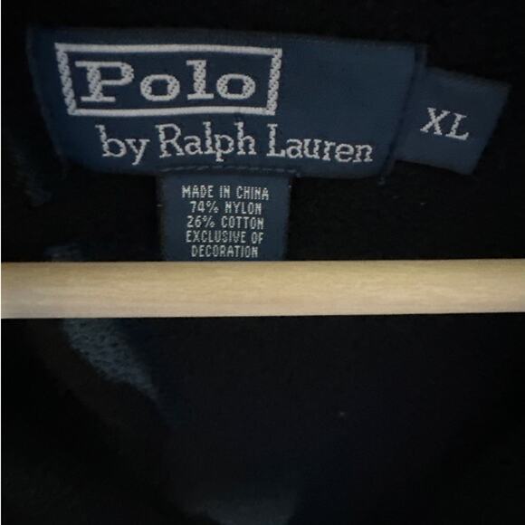 Polo Ralph Lauren Men’s XL Track Jacket Black Stripes Crest Logo Two-Way Zip - Picture 6 of 13